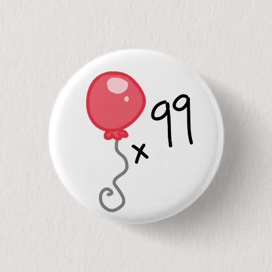 99 rote Ballone Button (Vorderseite)