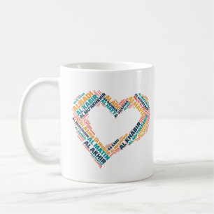 99 Schöne herzerische Namen Allahs Kaffeetasse