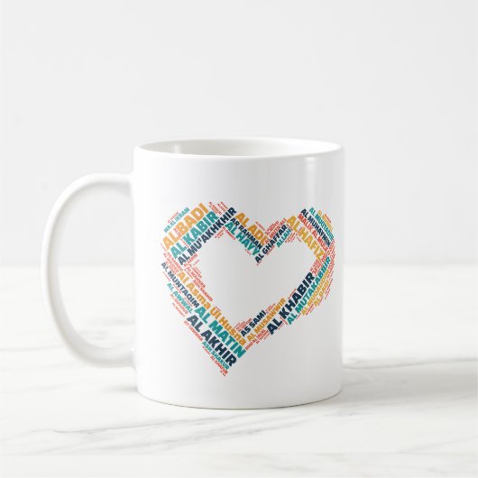 99 Schöne herzerische Namen Allahs Kaffeetasse (Links)