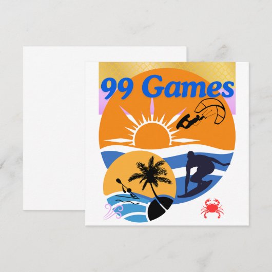 99 Sommerspiele Einladung (Vorne/Hinten)