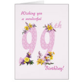 99th Birthday Flower Decorated Numbers (Vorne)