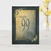 99th Birthday-vintage frame Karte (Gelbe Blume)