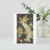 9. 老松孔雀図, 若冲 alte Kiefer und Pfau, Jakuchu Postkarte (Stehend Vorderseite)