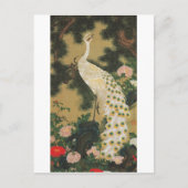 9. 老松孔雀図, 若冲 alte Kiefer und Pfau, Jakuchu Postkarte (Vorderseite)