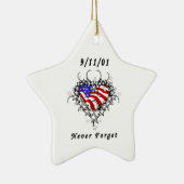 9/11/01 patriotische Tätowierung Keramikornament (Rechts)