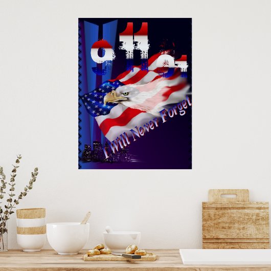 9 11 Ich werde Poster nie vergessen (Küche)