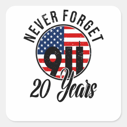 9 11 Patriots Day Flag USA 11. September Quadratischer Aufkleber (Vorderseite)