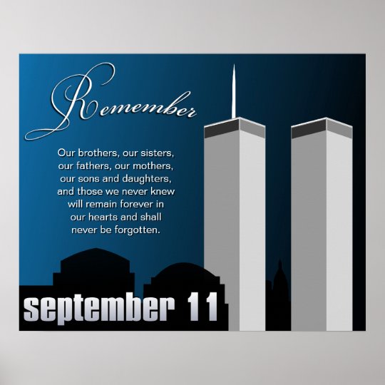 9 11 September 11th Wtc Erinnerungs Plakat Poster Zazzle De