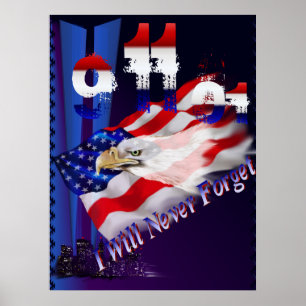 9 11 vergesse ich nie Plakat