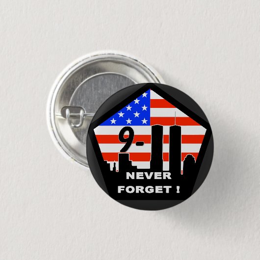 9/11 vergessen nie! button (Vorne & Hinten)