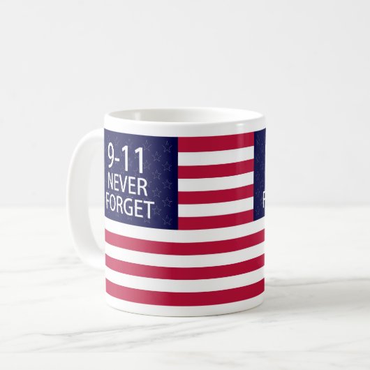 9-11 Vergessen Sie nie Kaffeetasse (Vorderseite Links)