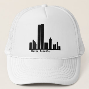 9-11 vergessen Sie nie NY Skyline-T-Shirts, Knöpf Truckerkappe