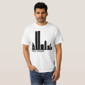 9-11 vergessen Sie nie NY Skyline-T-Shirts, Knöpfe T-Shirt (Vorne ganz)