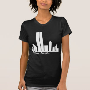 9-11 vergessen Sie nie NY Skyline-T-Shirts, Knöpfe T-Shirt