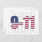 9-11 Vergessen Sie nie Postkarte (Vorne/Hinten)