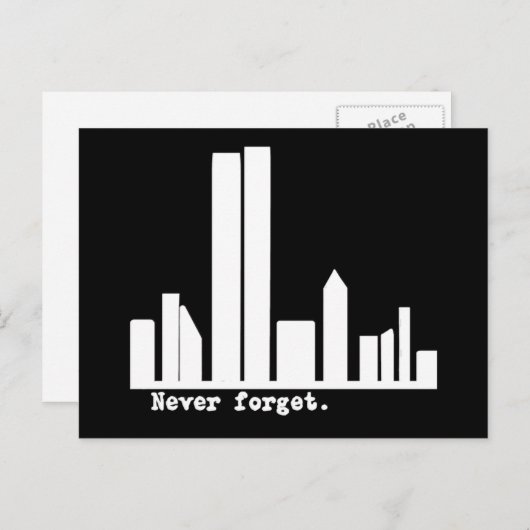 9-11 Vergessen Sie niemals die NY Skyline-Hemden, Postkarte (Vorne/Hinten)