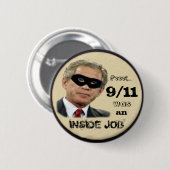 9/11 war ein Insider-Job-Knopf Button (Vorne & Hinten)