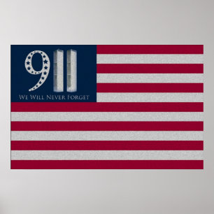 9-11 Wir werden das amerikanische Flaggenplakat ni Poster