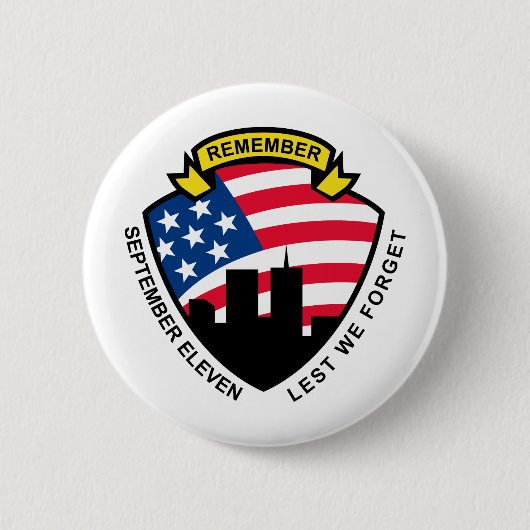 9-11 World Trade Center-Flagge-Schild Button (Vorderseite)