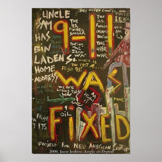 9-11 wurde schwarz fixiert poster (Vorne)
