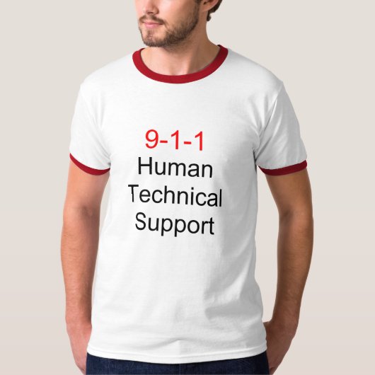 9-1-1 menschliche technische Unterstützung T-Shirt (Vorderseite)