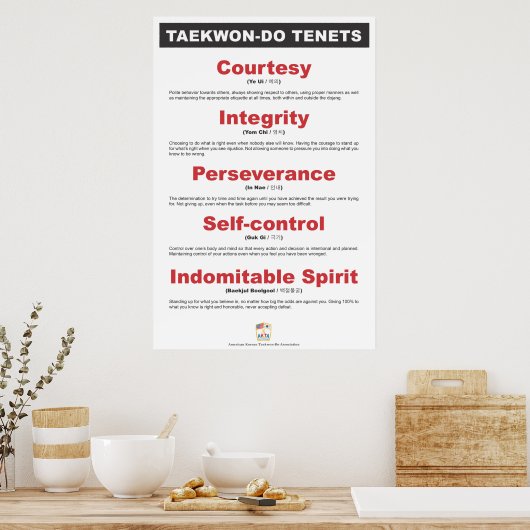 9-1 AKTA Taekwon-Do Tenets Poster (Küche)