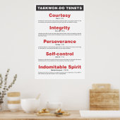 9-2 Generisches Taekwon-Do-Tenets-Poster Poster (Küche)