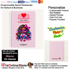 9 African American Girl Writing Supplies Students Notizblock