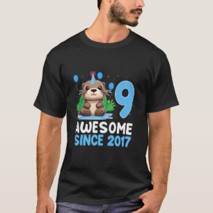 9 Awesome Seit 2017 Otter Liebhaber 9. Geburtstag T-Shirt