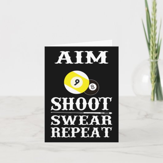 9 Ball 8 Ball Aim Shoot Swear Wiederholung Billard Karte (Vorderseite)