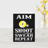 9 Ball 8 Ball Aim Shoot Swear Wiederholung Billard Karte (Gelbe Blume)