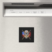 9 Ball Billiard Pool Player American Flag Skull Bi Magnet (In Situ (Geschirrspüler))