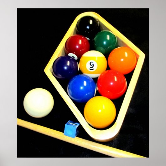 9 BALL BILLIARDS POOL ART POSTER (Vorne)