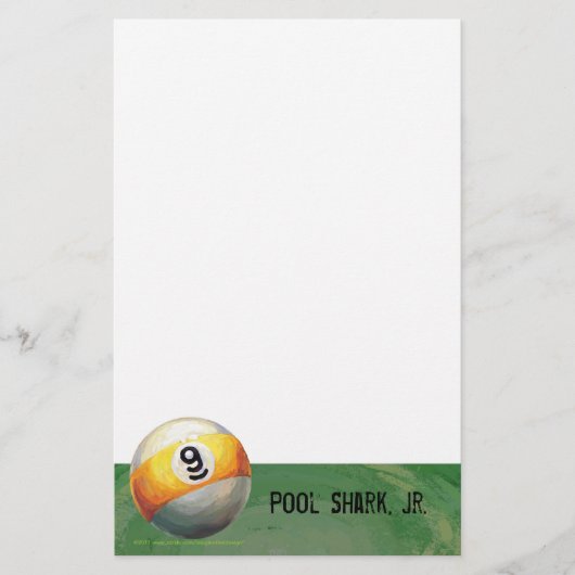 9 Ball Briefpapier (Vorderseite)