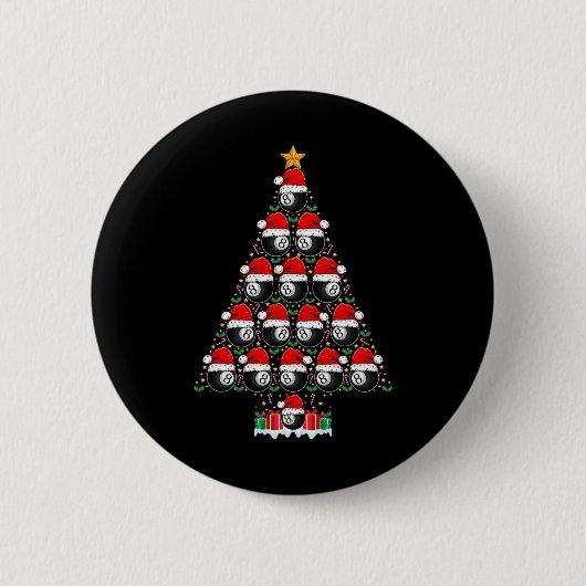 9 Ball Christmas Tree Light Pool Player Nine Ball Button (Vorderseite)