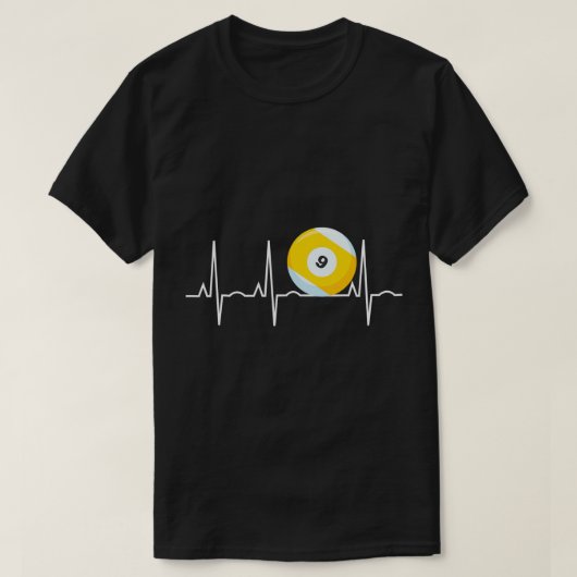9 Ball Heartbeat - Pool Player Nine Ball Heartbeat T-Shirt (Design vorne)