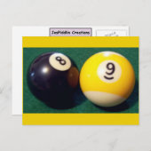 9-Ball mit 8 Ballen Postkarte (Vorne/Hinten)