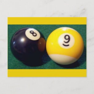 9-Ball mit 8 Ballen Postkarte