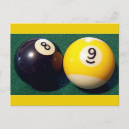 9-Ball mit 8 Ballen Postkarte (Vorderseite)