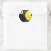 9-Ball mit 8 Ballen Runder Aufkleber (Tasche)