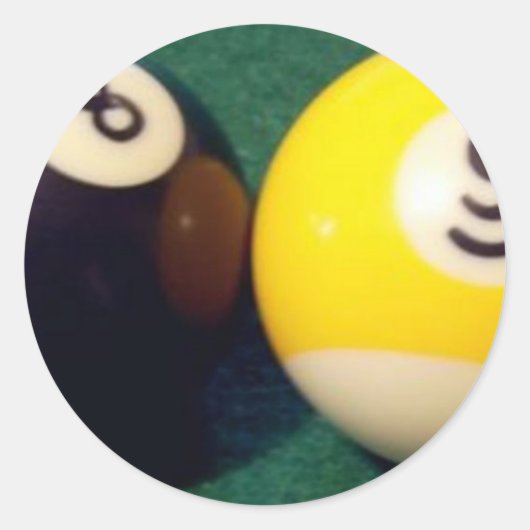 9-Ball mit 8 Ballen Runder Aufkleber (Vorderseite)