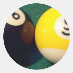 9-Ball mit 8 Ballen Runder Aufkleber