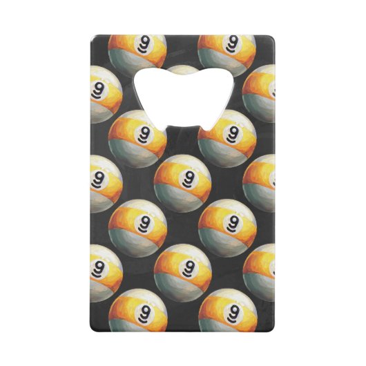 9-Ball-Muster gestrichen Kreditkartenflaschenöffner (Vorderseite)