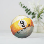 9 Ball Party Einladung (Stehend Vorderseite)