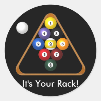 9-Ball-Rack-Aufkleber Runder Aufkleber