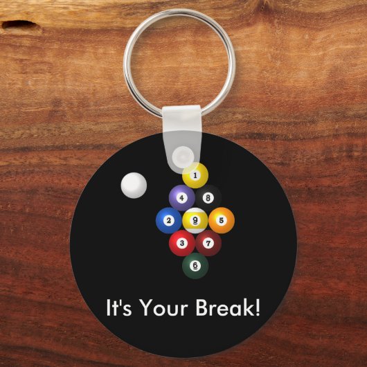 9-Ball-Rack-Schlüsselanhänger Schlüsselanhänger (Vorderseite)