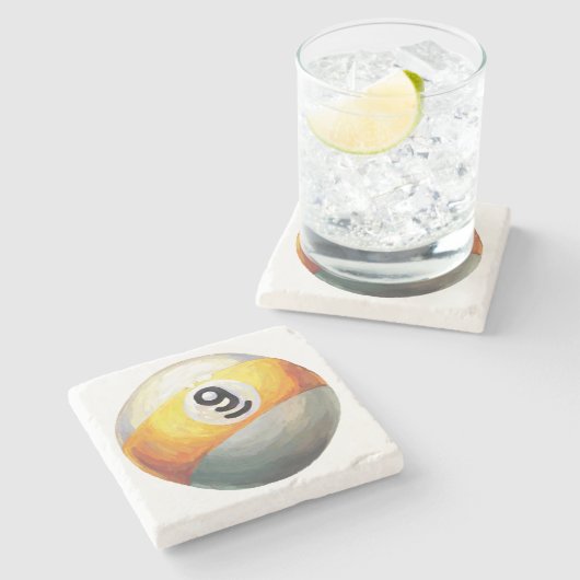 9 Ball Steinuntersetzer (Seitenansicht)