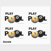 9 Ball- und 8 Ball Play Pool Stickers (Blatt)