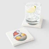 9 ball WeihnachtsRed Hat Steinuntersetzer (Seitenansicht)