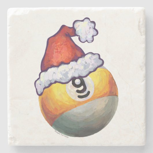 9 ball WeihnachtsRed Hat Steinuntersetzer (Vorderseite)